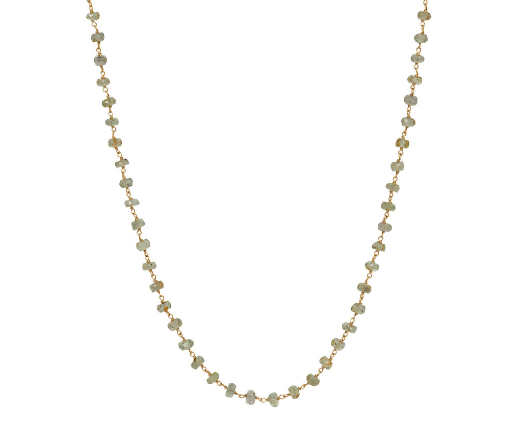 Gray Sapphire Rosary Micro Necklace