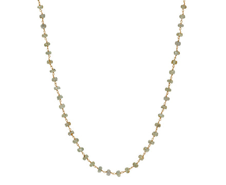 Gray Sapphire Rosary Micro Necklace