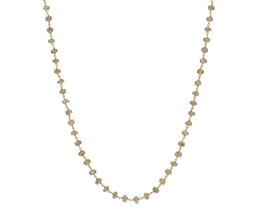 Gray Sapphire Rosary Micro Necklace