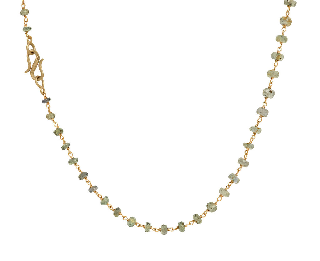 Gray Sapphire Rosary Micro Necklace