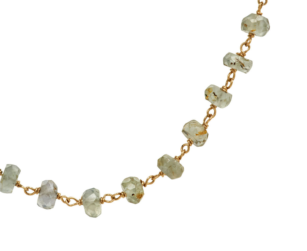 Gray Sapphire Rosary Micro Necklace
