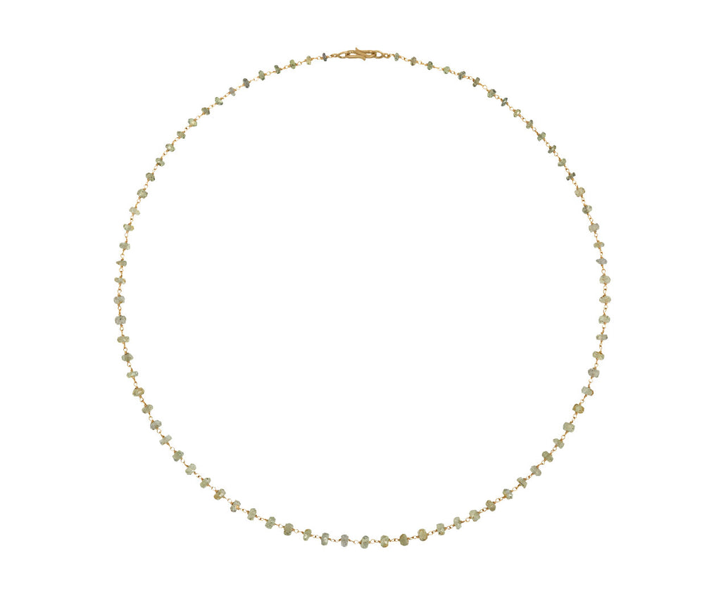 Gray Sapphire Rosary Micro Necklace