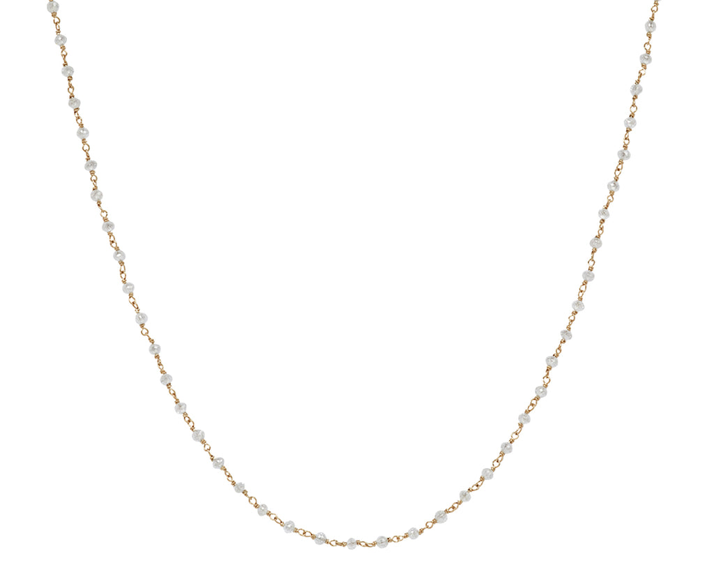 White Diamond Rosary S Micro Necklace