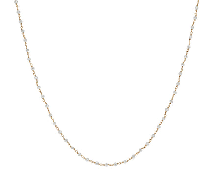 White Diamond Rosary S Micro Necklace