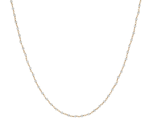 White Diamond Rosary S Micro Necklace