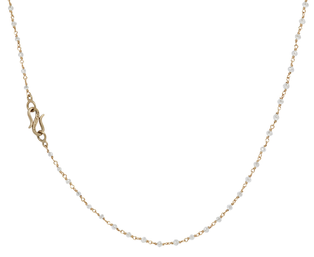 White Diamond Rosary S Micro Necklace