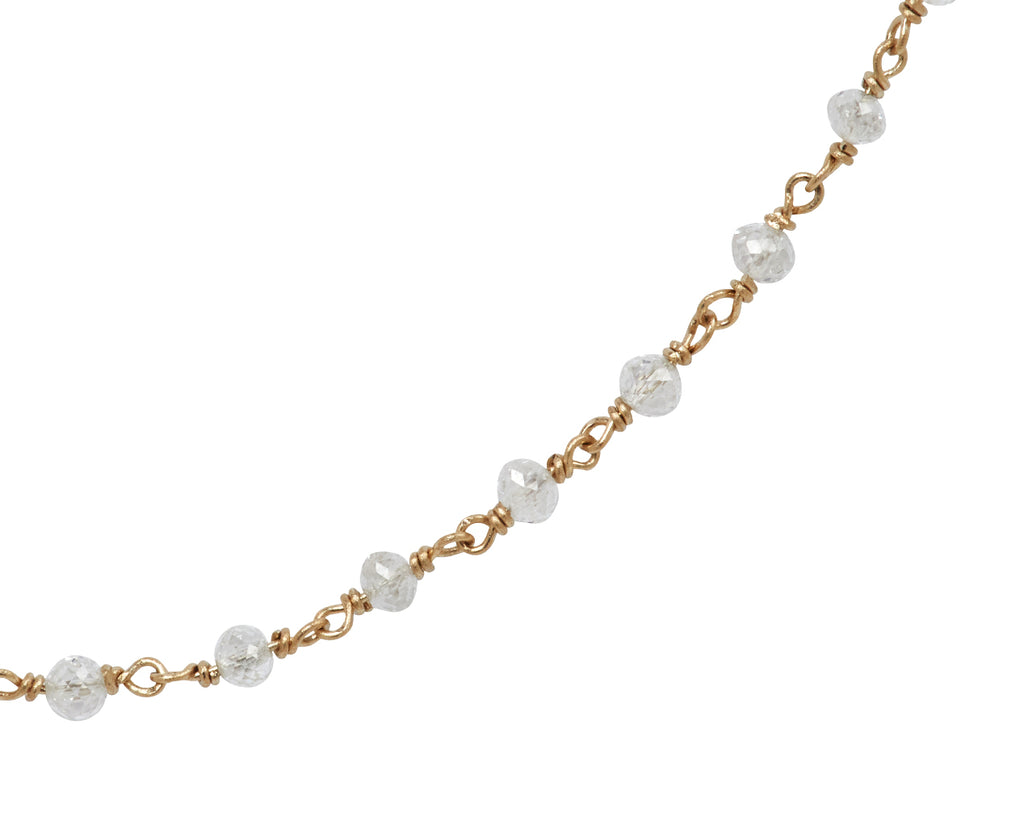White Diamond Rosary S Micro Necklace