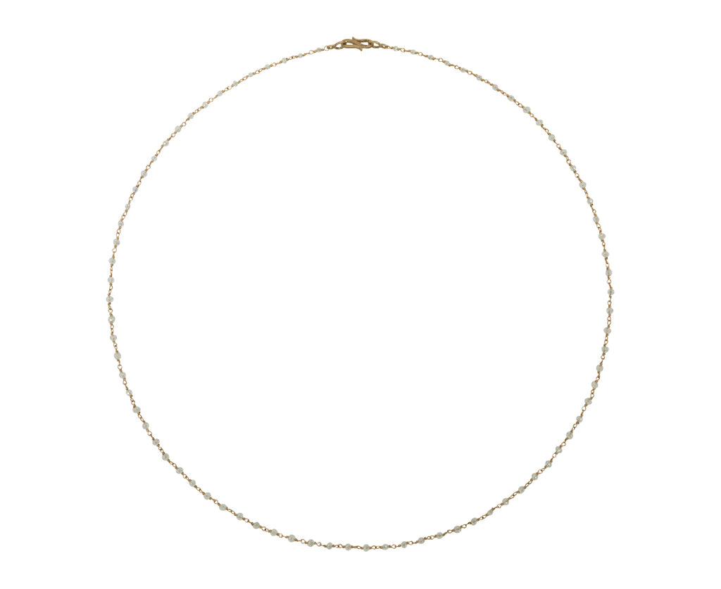 White Diamond Rosary S Micro Necklace