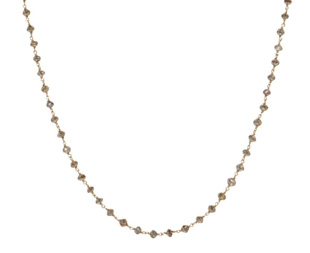 Champagne Diamond Rosary S Micro Necklace
