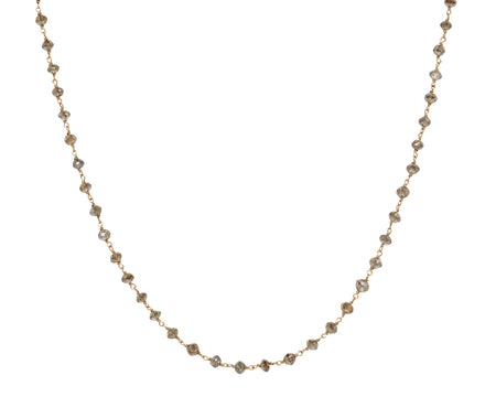 Champagne Diamond Rosary S Micro Necklace