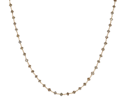 Champagne Diamond Rosary S Micro Necklace