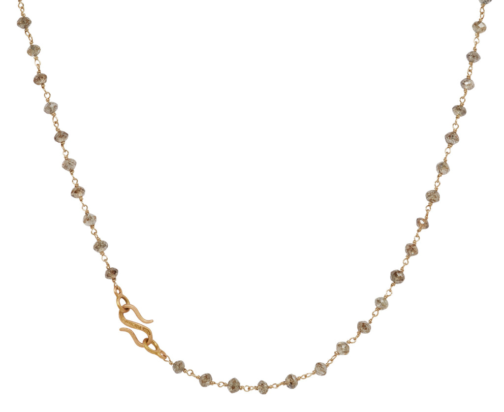 Champagne Diamond Rosary S Micro Necklace