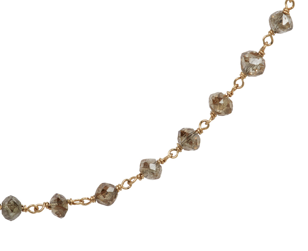 Champagne Diamond Rosary S Micro Necklace