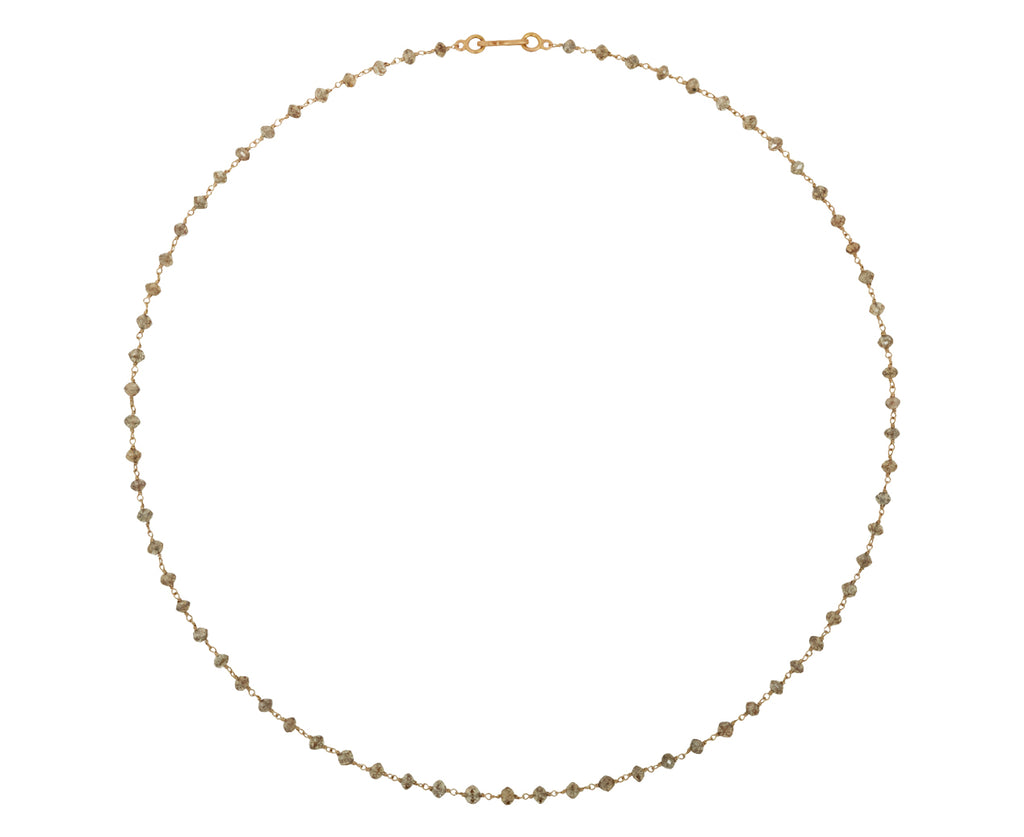 Champagne Diamond Rosary S Micro Necklace