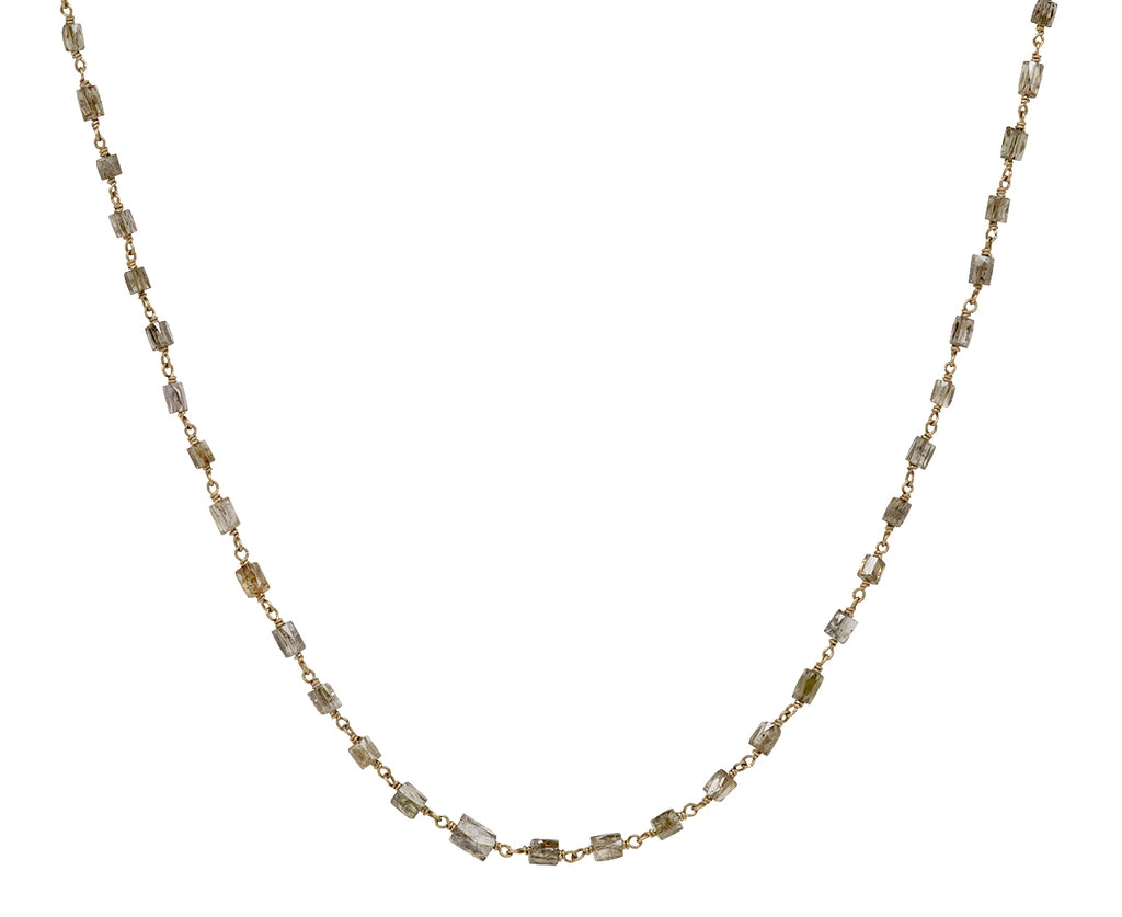 Champagne Diamond Cube Rosary Flea Necklace