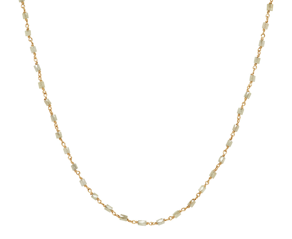 Gray Ice Cube Diamond Rosary Flea Necklace