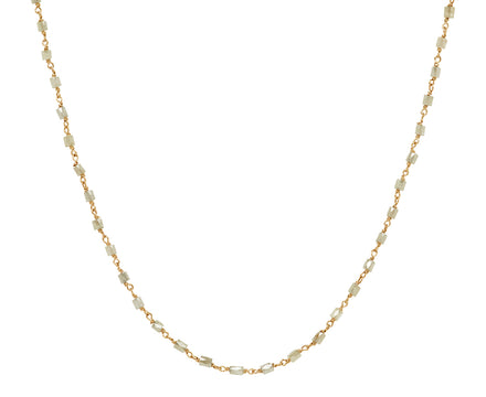 Gray Ice Cube Diamond Rosary Flea Necklace