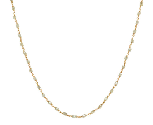 Gray Ice Cube Diamond Rosary Flea Necklace