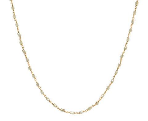 Gray Ice Cube Diamond Rosary Flea Necklace