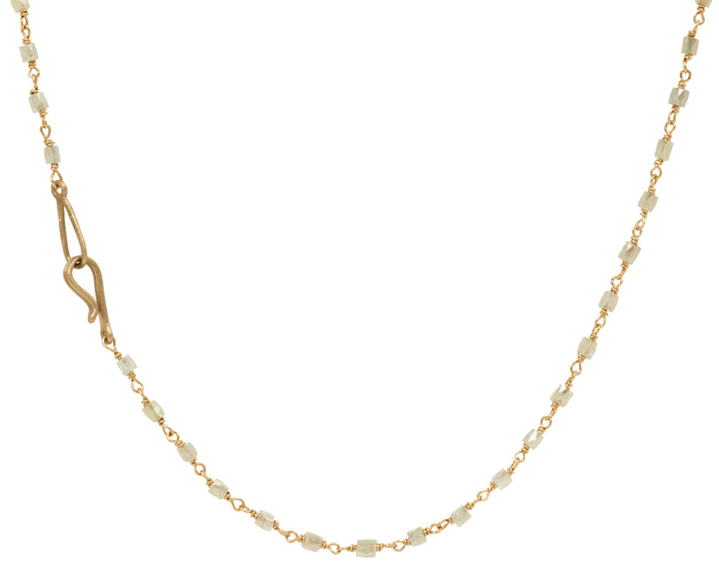 Gray Ice Cube Diamond Rosary Flea Necklace