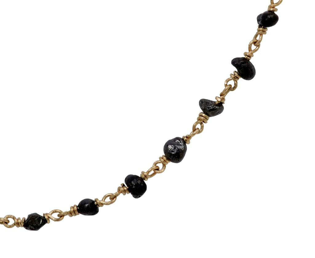 Raw Black Diamond Rosary Flea Necklace
