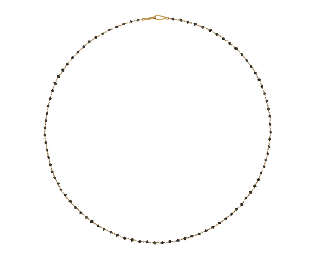 Raw Black Diamond Rosary Flea Necklace