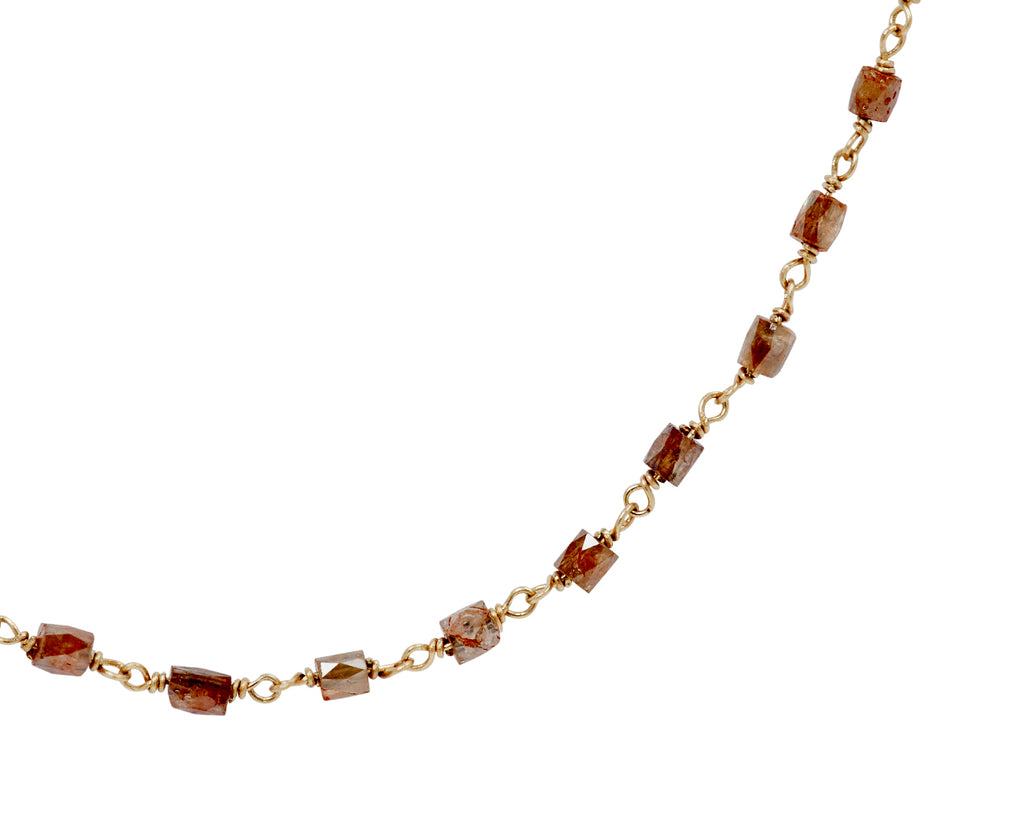 Brown Tube Diamond Rosary Flea Necklace - TWISTonline 