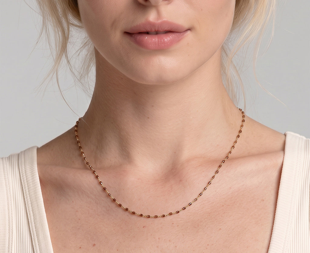 Brown Tube Diamond Rosary Flea Necklace - TWISTonline 