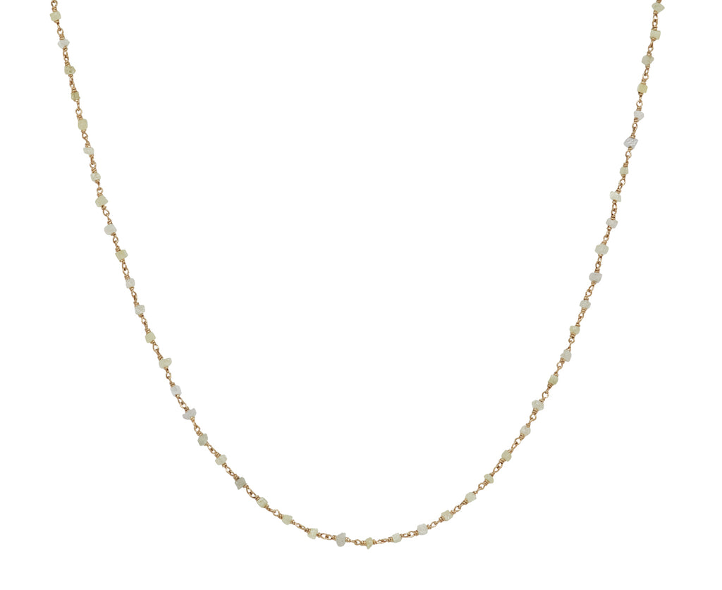 Raw Gray Diamond Rosary Flea Necklace
