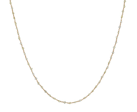Raw Gray Diamond Rosary Flea Necklace