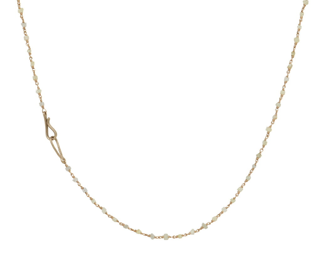 Raw Gray Diamond Rosary Flea Necklace