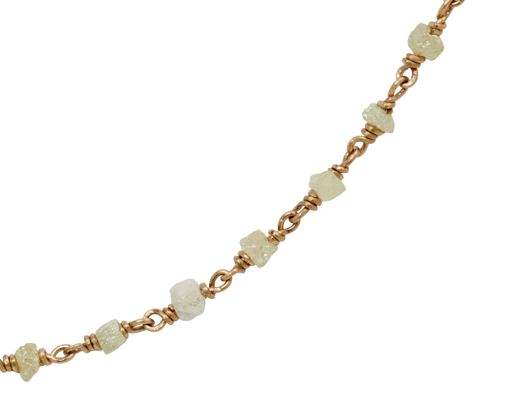 Raw Gray Diamond Rosary Flea Necklace