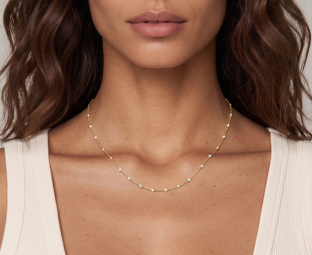 Raw Champagne Diamond Rosary Flea Necklace - TWISTonline 