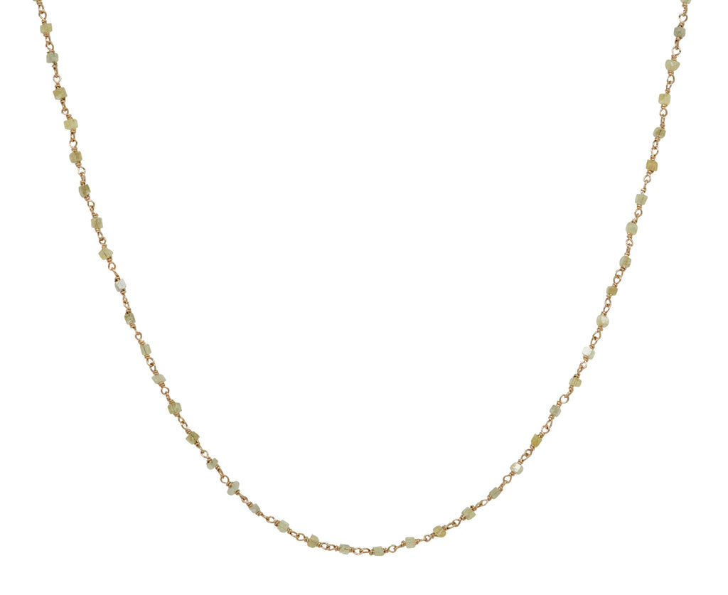Yellow Cube Diamond Rosary Flea Necklace