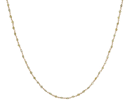 Yellow Cube Diamond Rosary Flea Necklace