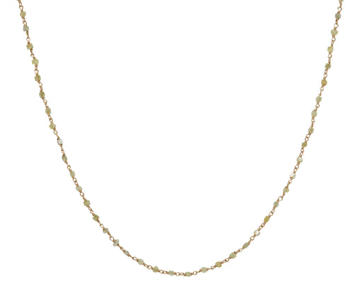Yellow Cube Diamond Rosary Flea Necklace