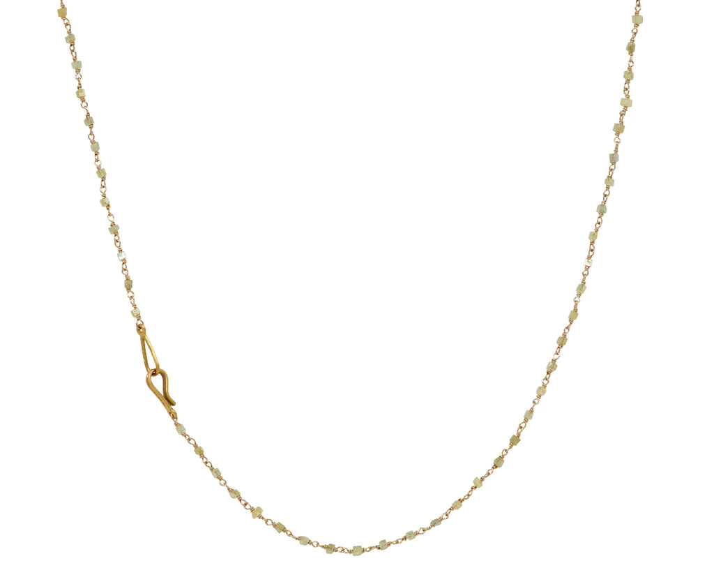 Yellow Cube Diamond Rosary Flea Necklace