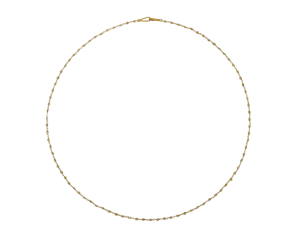 Yellow Cube Diamond Rosary Flea Necklace