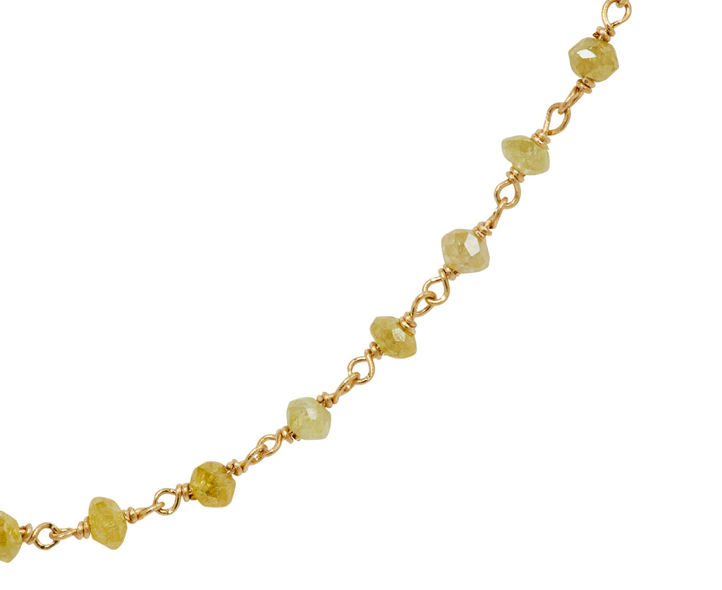 Yellow Diamond Rosary Flea Necklace