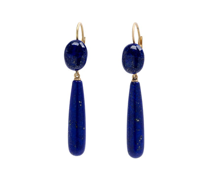 Lapis New Oval Drop Earrings