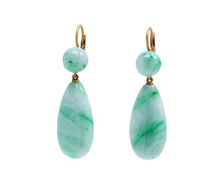 Jadeite New Round Drop Earrings