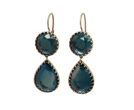 London Blue Topaz Georgette Merletto Double Drop Earrings
