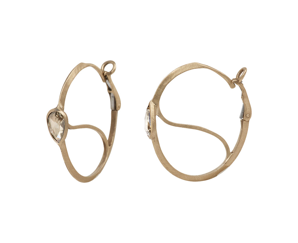 Medium Champagne Diamond Poissarde Earrings