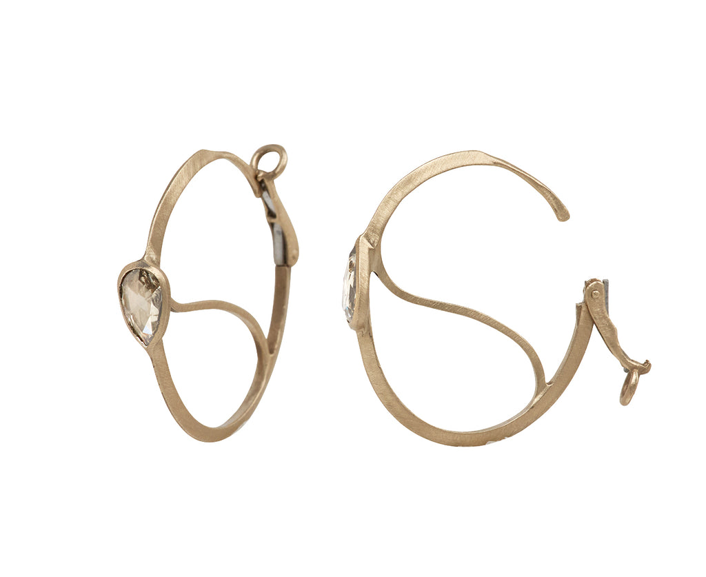 Medium Champagne Diamond Poissarde Earrings