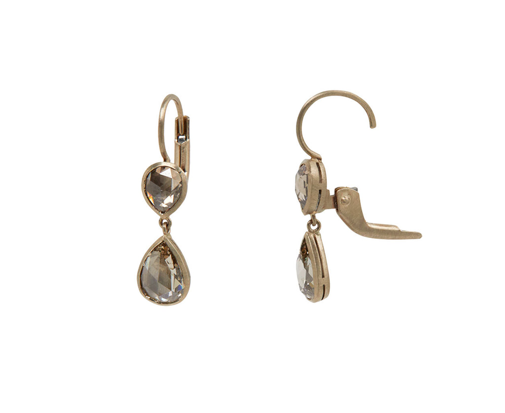 Champagne Diamond Gwyneth Double Drop Earrings