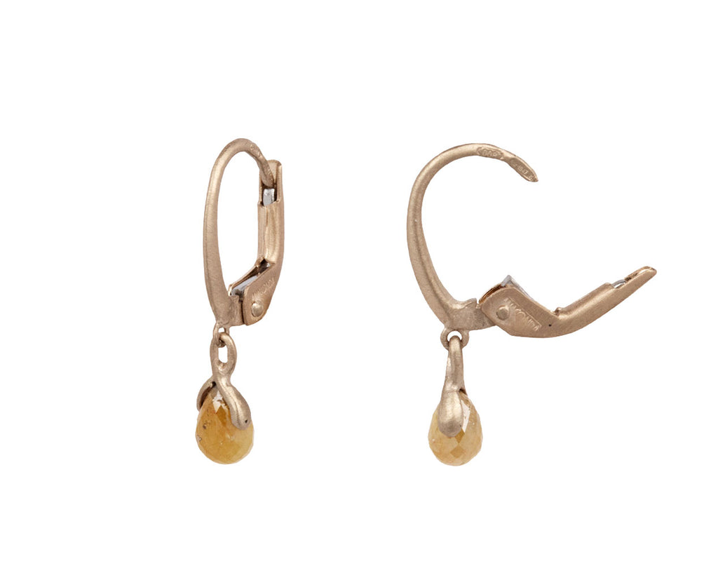 Anaconda Fancy Yellow Diamond Lauren Earrings Clasp Open