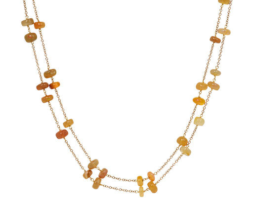 Ethiopian Opal Long Big Glitter Necklace