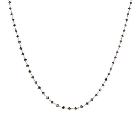 Black Diamond Rosary Gancino Necklace