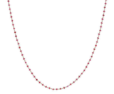 Red Spinel Rosary Gancino Necklace