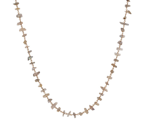 Gray Labradorite Chip Micro Rosary Necklace